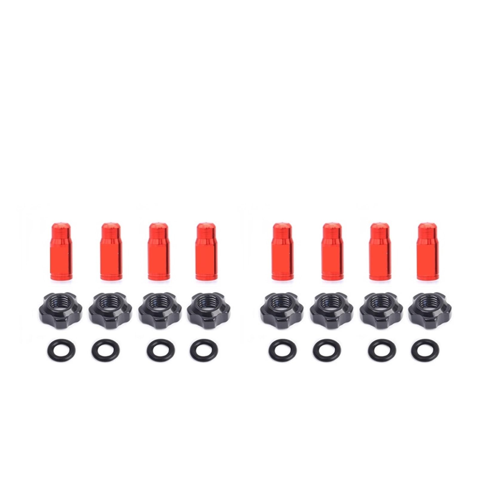 runhuabaihuo 1~16sets Fahrrad Reifen Ventil Mutter Kappe Set Tubeless Presta Ventil Schraube Staubdicht Abdeckungen Feste Unterlegscheibe(Red 8sets) von runhuabaihuo