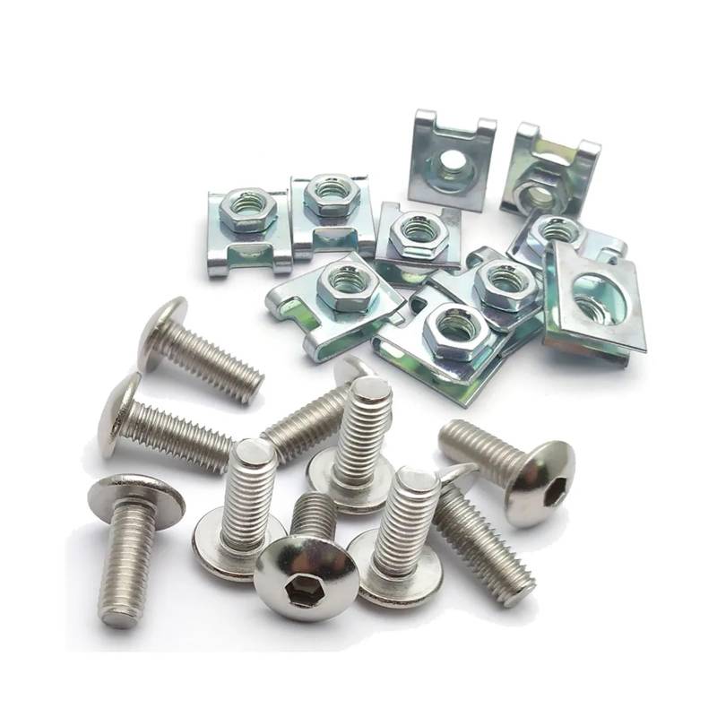 runhuabaihuo 10 Set Kunststoffabdeckung Silber Edelstahl Schraubenbolzen und U-Typ-Clips mit Mutter M6 6 mm M5 5 mm for Motorrad Roller ATV Moped(M5X12) von runhuabaihuo