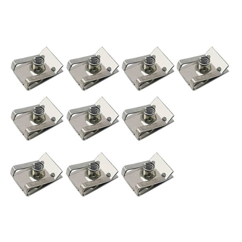 runhuabaihuo 10 Stück Edelstahl-U-Typ-Clips mit Gewinde M6 M5 M4 M8 8/6/5/4 mm Reedmuttern for Auto, Motorrad, Roller(M6) von runhuabaihuo