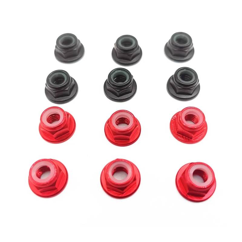 runhuabaihuo 12 stücke M5 Motor Schraube Muttern Aluminium Legierung CW CCW Flansch Nylon Einsatz Selbstsichernde Lock Muttern for FPV Racing Drone von runhuabaihuo