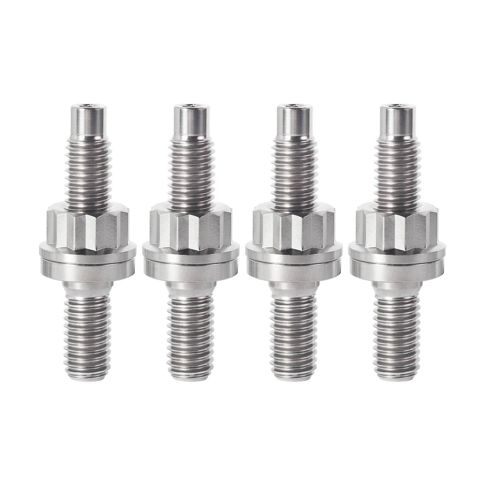 runhuabaihuo Auspuffkrümmer-Stehbolzen M8/M10 Ansaug- oder Auspuffrohr-Titanschraube mit Mutterscheibe for Automobile, Autos, Motorräder(4pcs Titanium,PITCH 1.25MM_M10X45MM) von runhuabaihuo