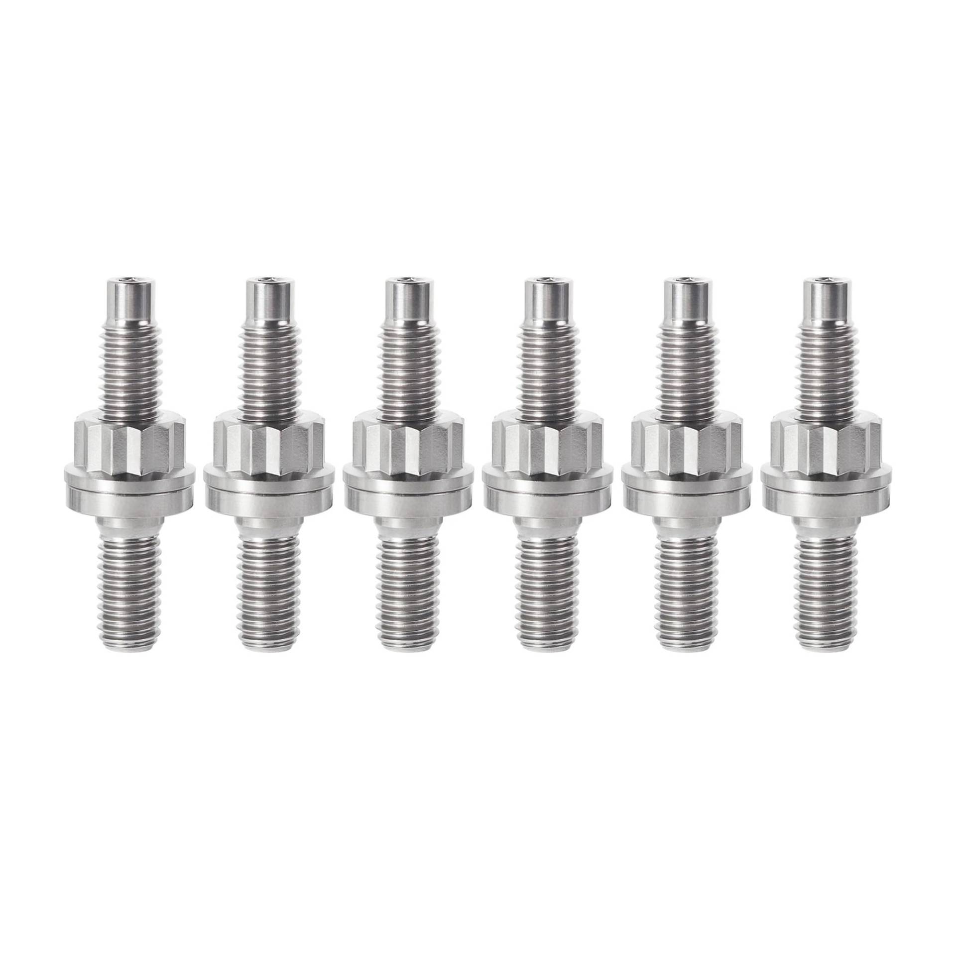 runhuabaihuo Auspuffkrümmer-Stehbolzen M8/M10 Ansaug- oder Auspuffrohr-Titanschraube mit Mutterscheibe for Automobile, Autos, Motorräder(6pcs Titanium,PITCH 1.25MM_M10X45MM) von runhuabaihuo