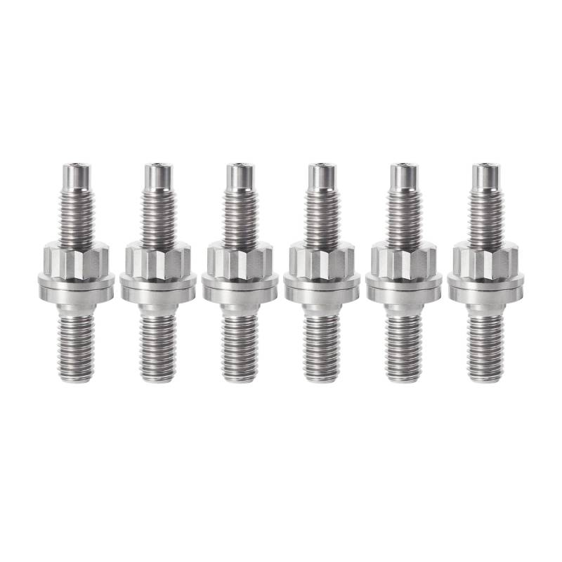 runhuabaihuo Auspuffkrümmer-Stehbolzen M8/M10 Ansaug- oder Auspuffrohr-Titanschraube mit Mutterscheibe for Automobile, Autos, Motorräder(6pcs Titanium,PITCH 1.25MM_M10X45MM) von runhuabaihuo