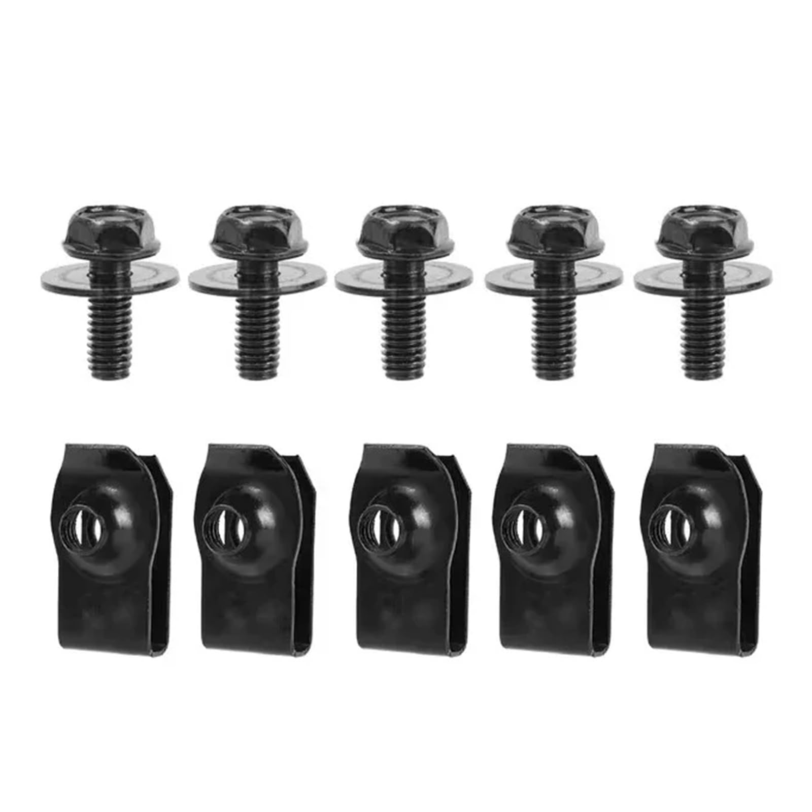 runhuabaihuo Auto U-mutter Clips Verschluss Metall Bolzen Schraube Kotflügel Stoßstange Schnalle Nieten Schrauben U-Typ Clips Auto Zubehör(10pcs set) von runhuabaihuo