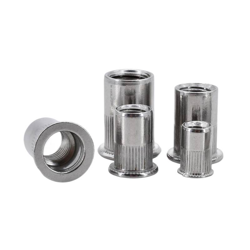 runhuabaihuo M3 M4 M5 M6 M8 M10 M12 Flachnietmuttern Metrische Gewindeeinsatzmuttern Kohlenstoff-/Edelstahl-Aluminium-Metallnietmuttern Feststellklemmmutter(304 Stainless Steel,M3 (50Pcs)) von runhuabaihuo