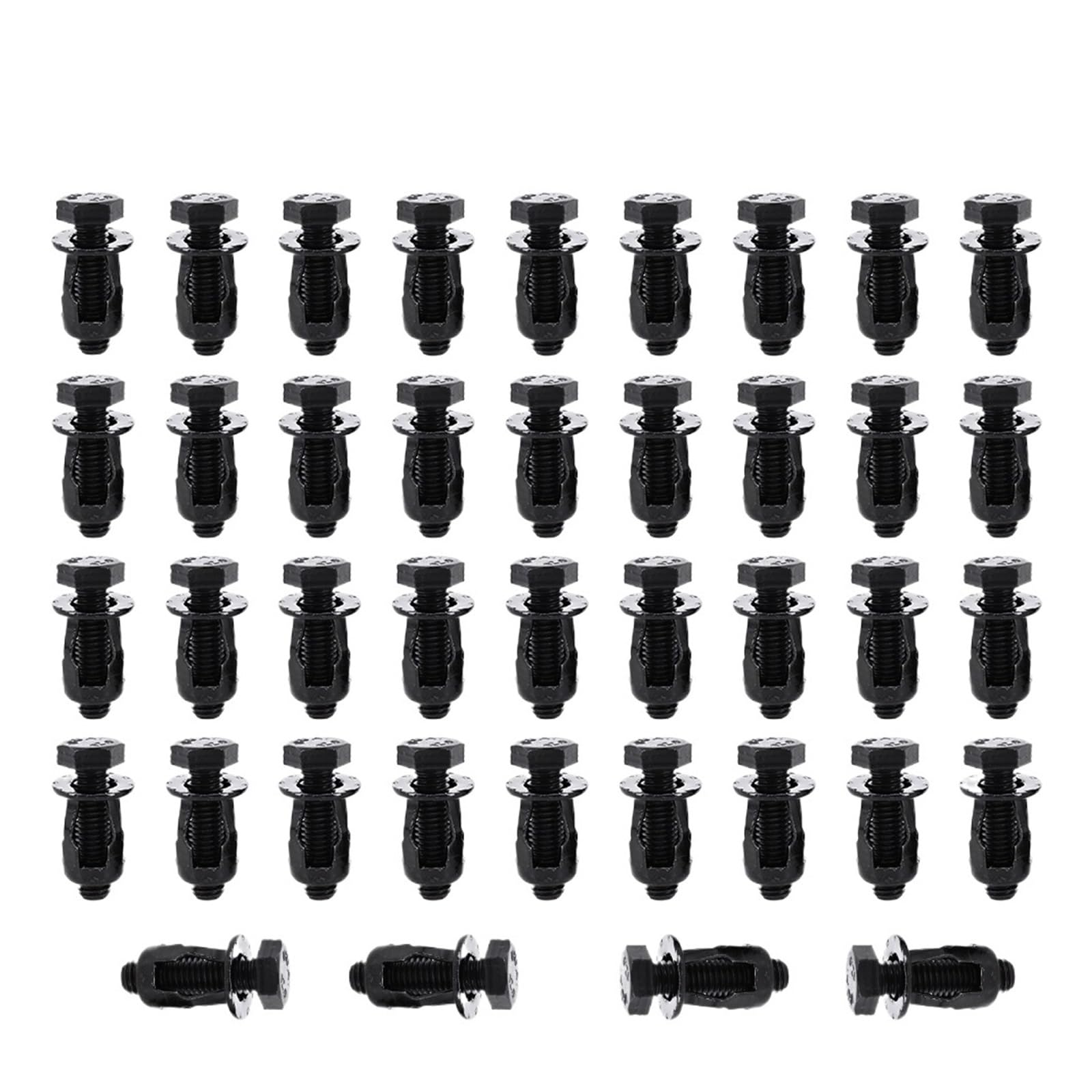 runhuabaihuo M4 M5 M6 M8 Blütenblattmutter Schwarz 12,9 Kohlenstoffstahl Außensechskantschraubensatz Wagenheber-Sicherungsmuttern Auto 304 Edelstahl Metallschraube(Black ScrewNut 40Set,M8x30) von runhuabaihuo