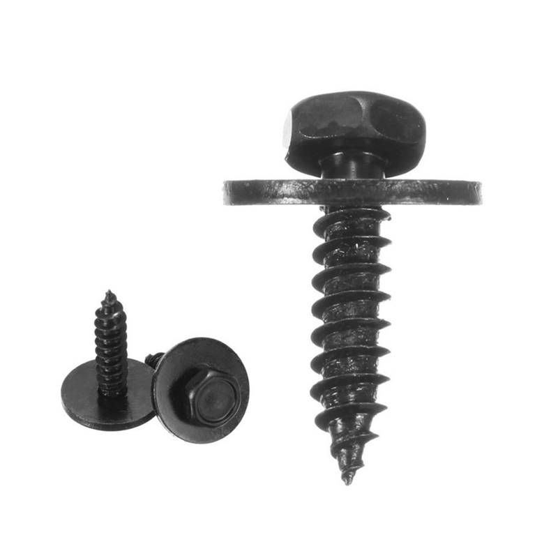 runhuabaihuo Selbstschneidende Schrauben und Unterlegscheiben for Autos, 4,8 x 19 mm, schwarz, 8 mm Sechskant-selbstschneidende Schrauben for Reparaturschrauben(100pcs) von runhuabaihuo