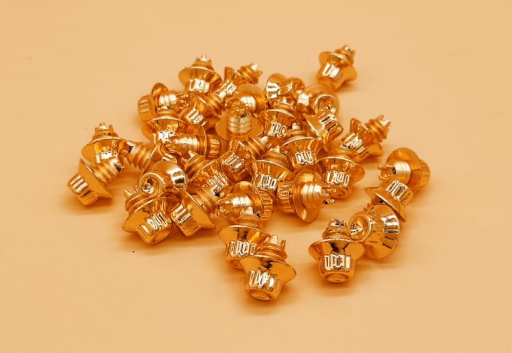 100 Stück Universal-Radkappen-Nieten, Muttern, Felgenbolzen, Kunststoffkappe, 6,9 mm kompatibel(Gold 100PCS) von sDtESNB