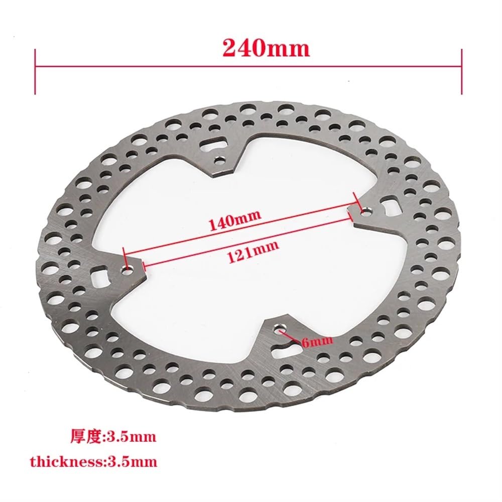 240 mm vordere und hintere Bremsscheibenrotoren, kompatibel mit CR125R 250R 02–08 CRF250R 250X 04–17 CRF450R 450X(Rear) von sDtESNB