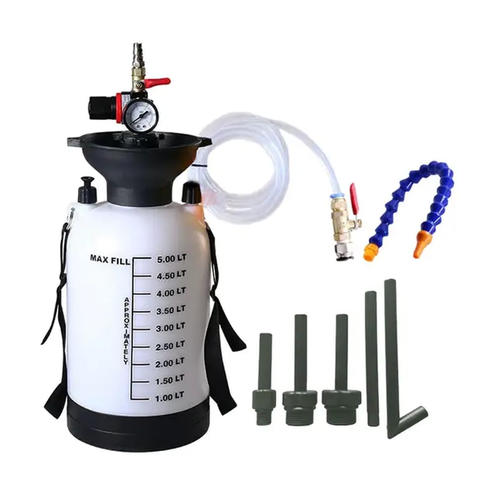 5L Getriebeölfüller, pneumatische Flüssigkeitspumpe, ATF-Füller, Kfz-Getriebeölpumpen-Werkzeugsatz, kompatibel mit ATF-Füllerflasche(5L WTH ADAPTERS) von sDtESNB