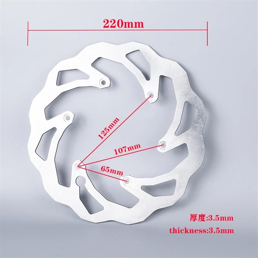 Bremsscheibe hinten 220 mm, kompatibel mit 125–530, kompatibel mit TE FE TC FC, kompatibel mit GasGas EC EX MC 125–450 von sDtESNB