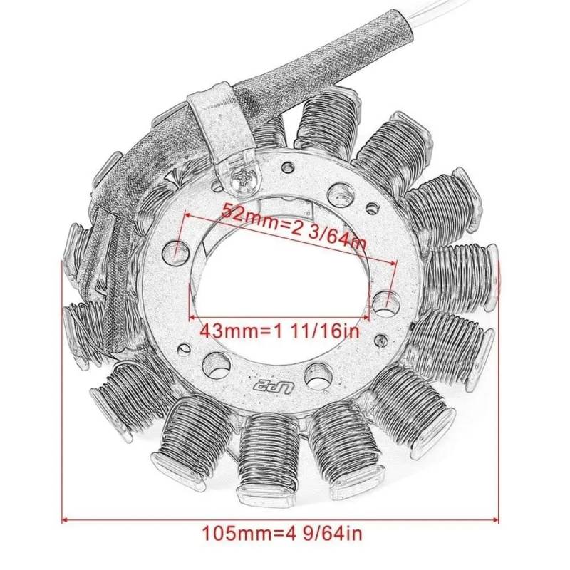 Elektrischer Magnet-Stator 21003-0107, kompatibel mit ZX-6R ABS 2013 bis 2016, ZX-10R ABS 2011 bis 2017, ZX-10RR, ZX-10R Motorrad-Ersatzteil von sDtESNB