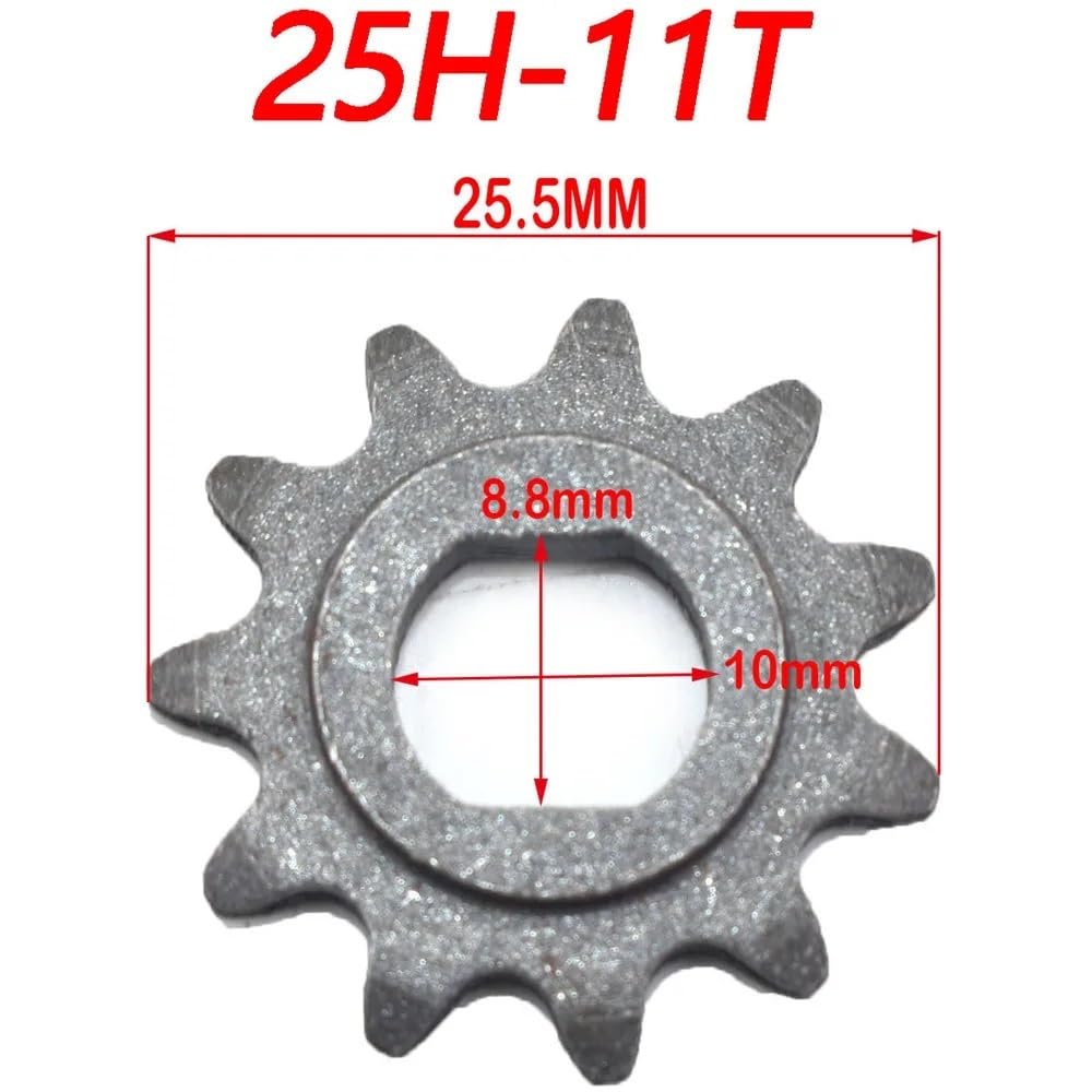 Kettenrad Elektroroller T8F 25H 9T 11T 8mm 10mm kompatibel mit ähnlichen Modellen von 500W 1000W Elektro(25H-11T B) von sDtESNB