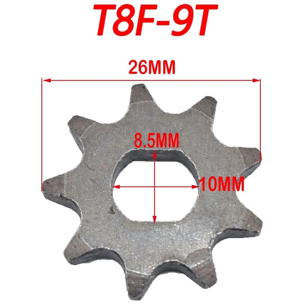 Kettenrad Elektroroller T8F 25H 9T 11T 8mm 10mm kompatibel mit ähnlichen Modellen von 500W 1000W Elektro(T8F-9T) von sDtESNB