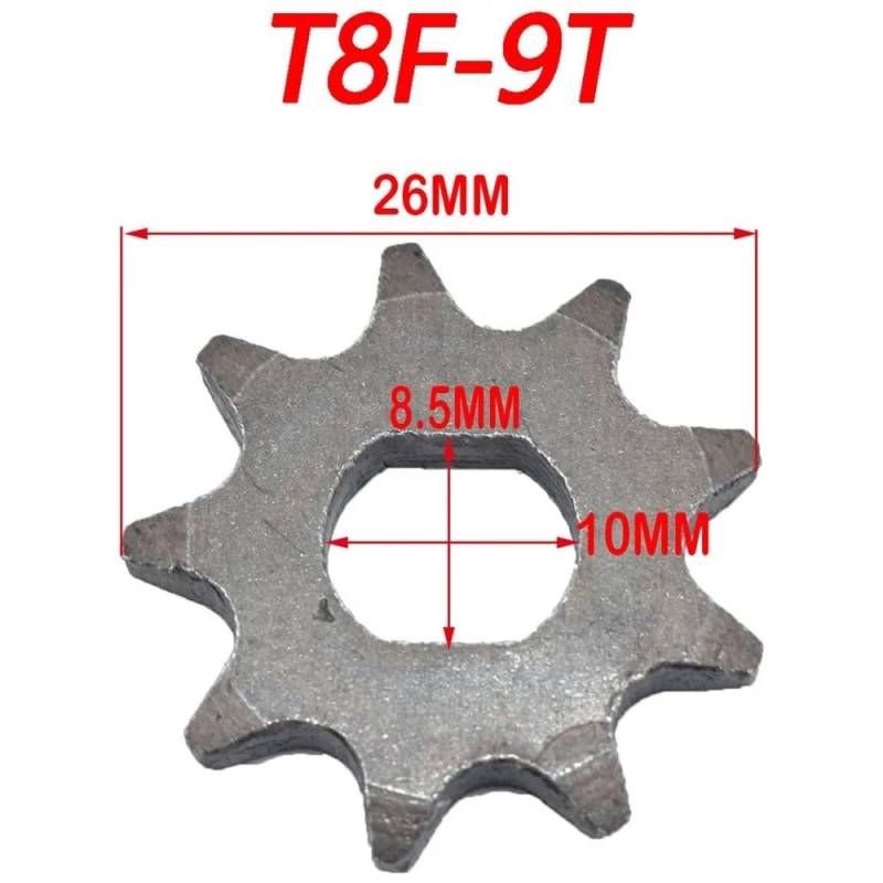 Kettenrad Elektroroller T8F 25H 9T 11T 8mm 10mm kompatibel mit ähnlichen Modellen von 500W 1000W Elektro(T8F-9T) von sDtESNB
