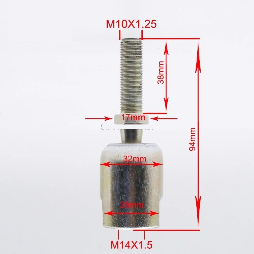 Kugelgelenk-Kit M10 M12 M14 38 mm kompatibel mit Zahnstangen-Ritzel-Endsätzen Kompatibel mit Buggy Go Kart UTV ATV Fahrzeuglenkungsteile(M10-M14) von sDtESNB