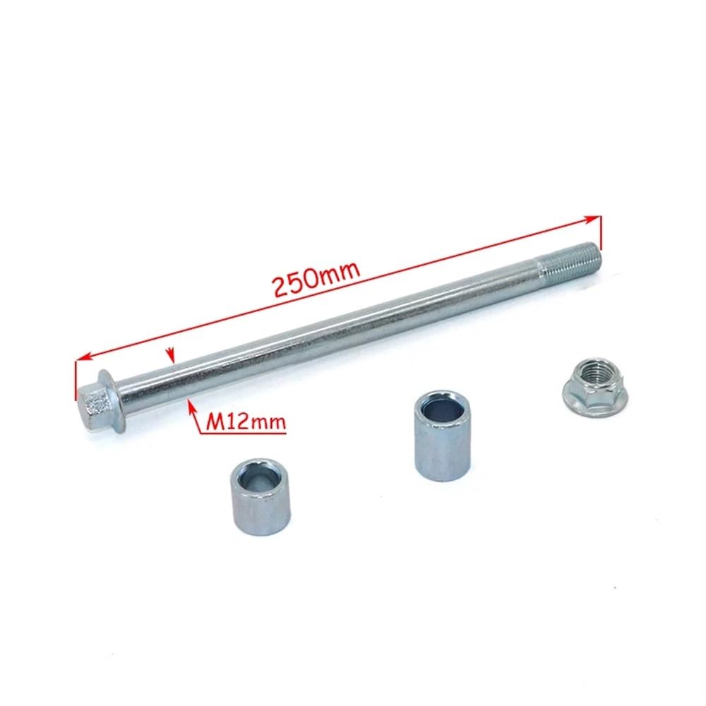 M12 Motorrad Vorder- und Hinterradnabe Achswellenhülse 12 mm 190 mm 210 mm 225 mm bis 260 mm kompatibel mit Trail Dirt Bikes Quad ATVs(250MM) von sDtESNB