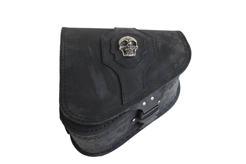 sako - S637 - Mit dekorativem Totenkopf - Motorrad Satteltasche - Motorradtasche für die Linke Seite - Motorrad Zubehör - Motorrad Tasche - Motorrad Satteltaschen - Chopper von sako