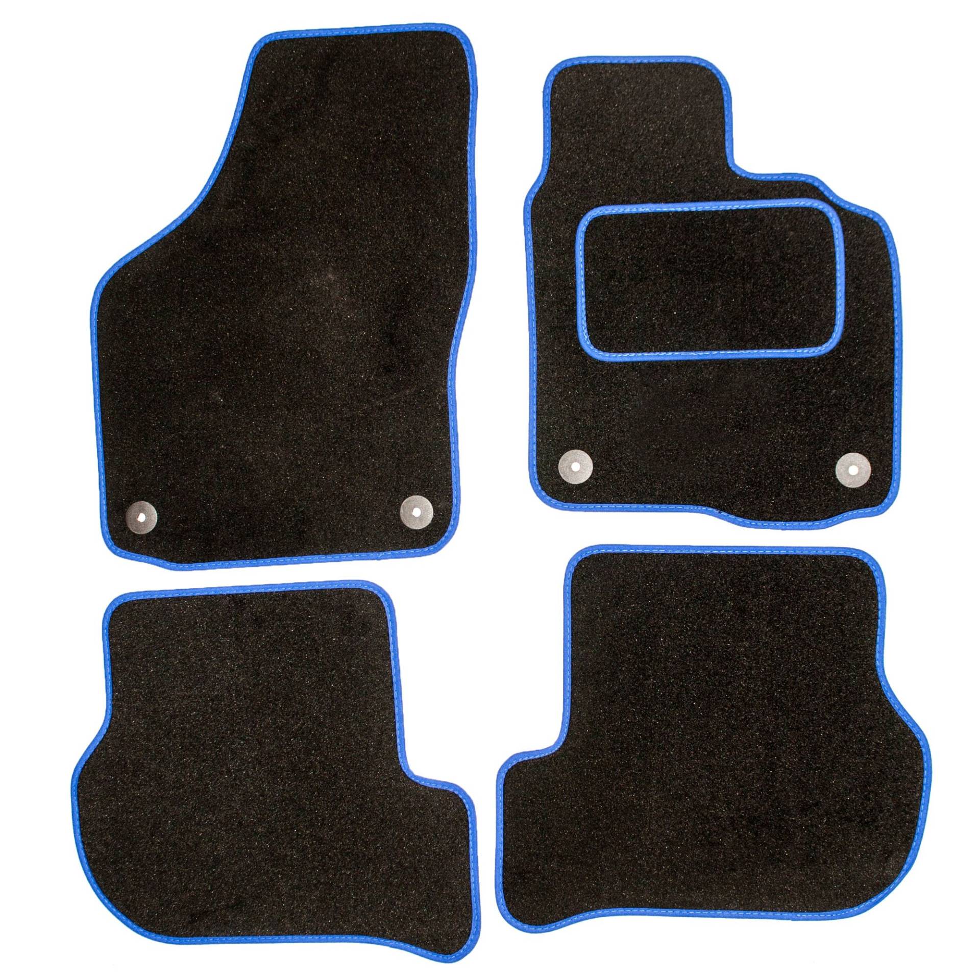 Sakura ss4595bu Auto Matten mit Treiber Seite Teppich Heel Pad, Schwarz/Blau Rand passt Stilo alle Jahre von sakura