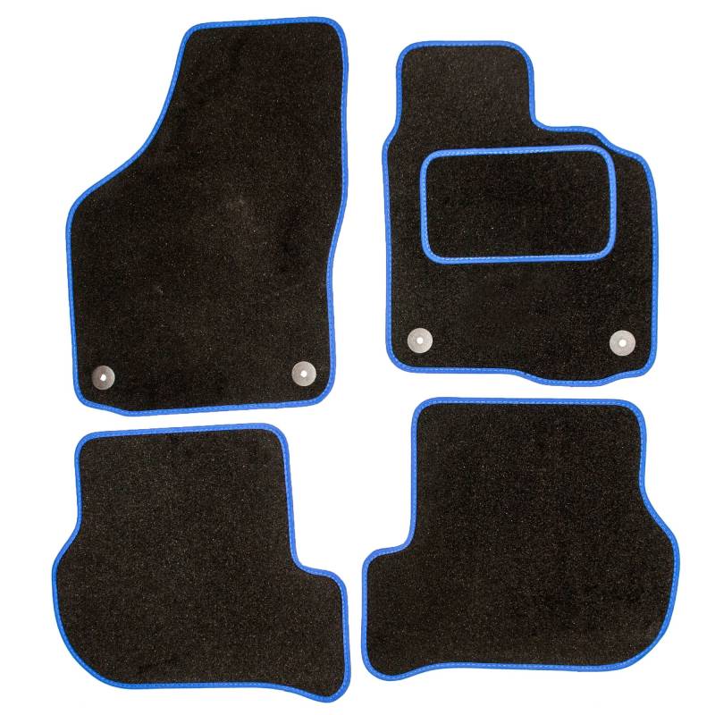 Sakura ss4644bu Auto Matten mit Treiber Seite Teppich Heel Pad, Schwarz/Blau Rand passend für Landrover Discovery Mk2 98–04 von sakura