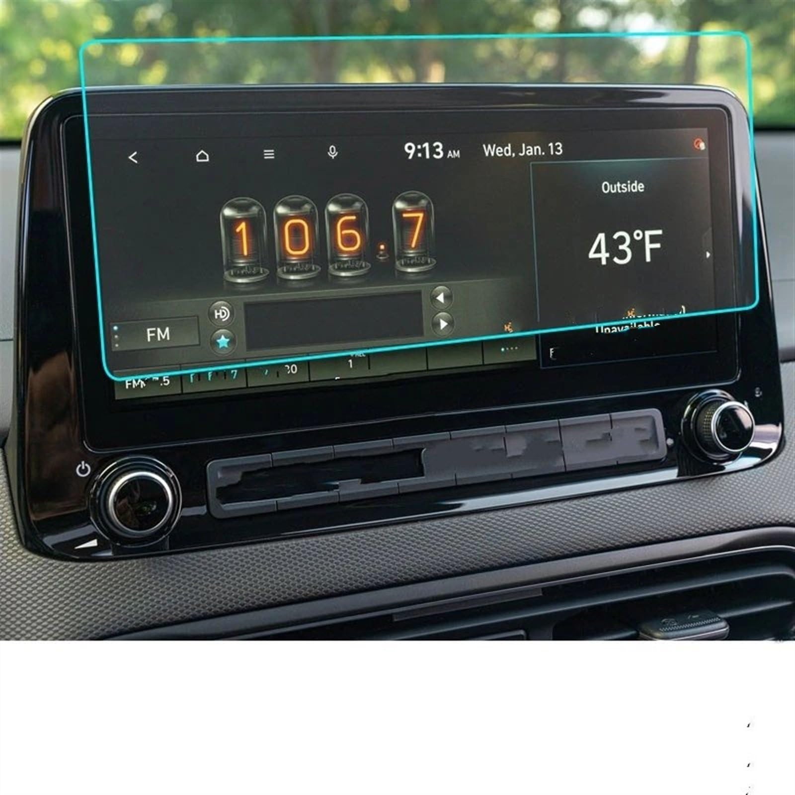 sanehou Auto Navigation Schutzfolie Kompatibel Mit Hyundai Für Kona 2022 Auto-Innenraum-Armaturenbrett-Schutzfolie Auto-Navigations-Bildschirm-Schutzfolienaufkleber Autozubehör von sanehou
