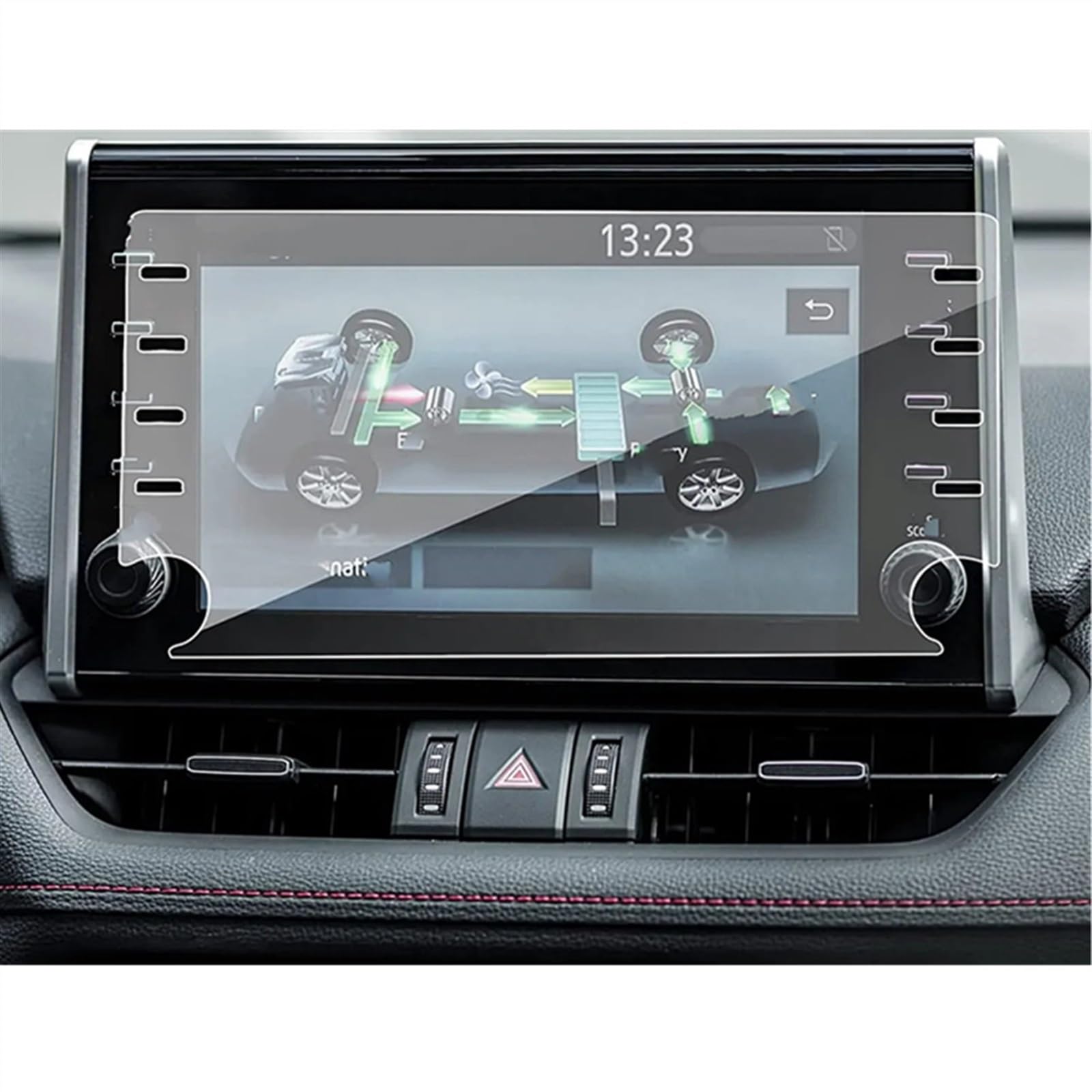 sanehou Auto Navigation Schutzfolie Kompatibel Mit Toyota Für Rav4 2019 2020 2021 2022 8 Zoll Auto-Innenraum-Armaturenbrett-Schutzfolie Displayschutzfolie Aus Gehärtetem Glas von sanehou