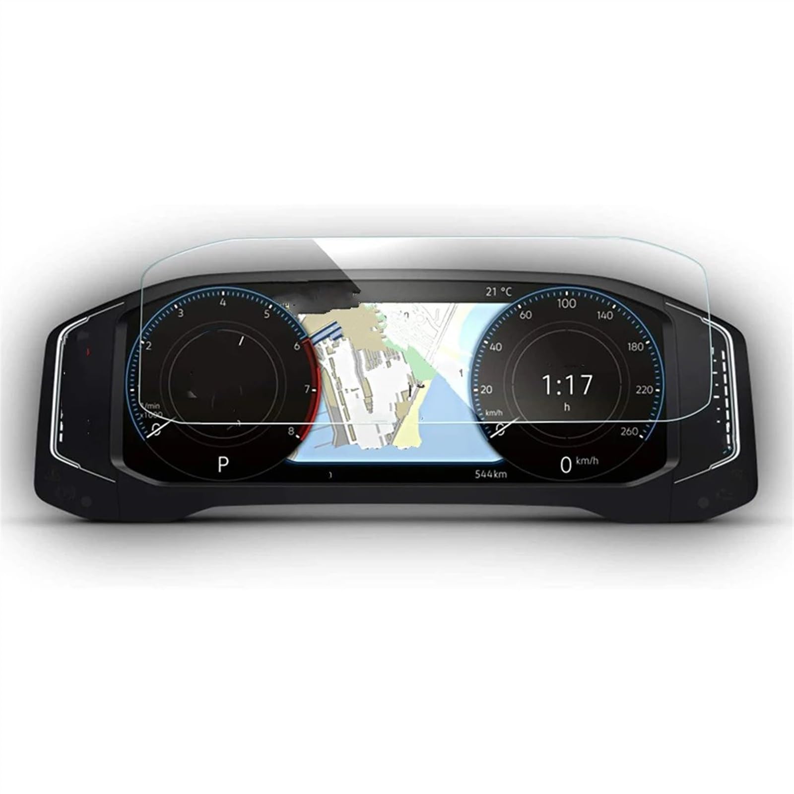 sanehou Auto Navigation Schutzfolie Kompatibel Mit VW Für Tiguan Für Allspace 2019 2020 2021 2022 2023 Auto-Innenraum-Armaturenbrett-Schutzfolie Schutzfolie Aus Gehärtetem Glas von sanehou