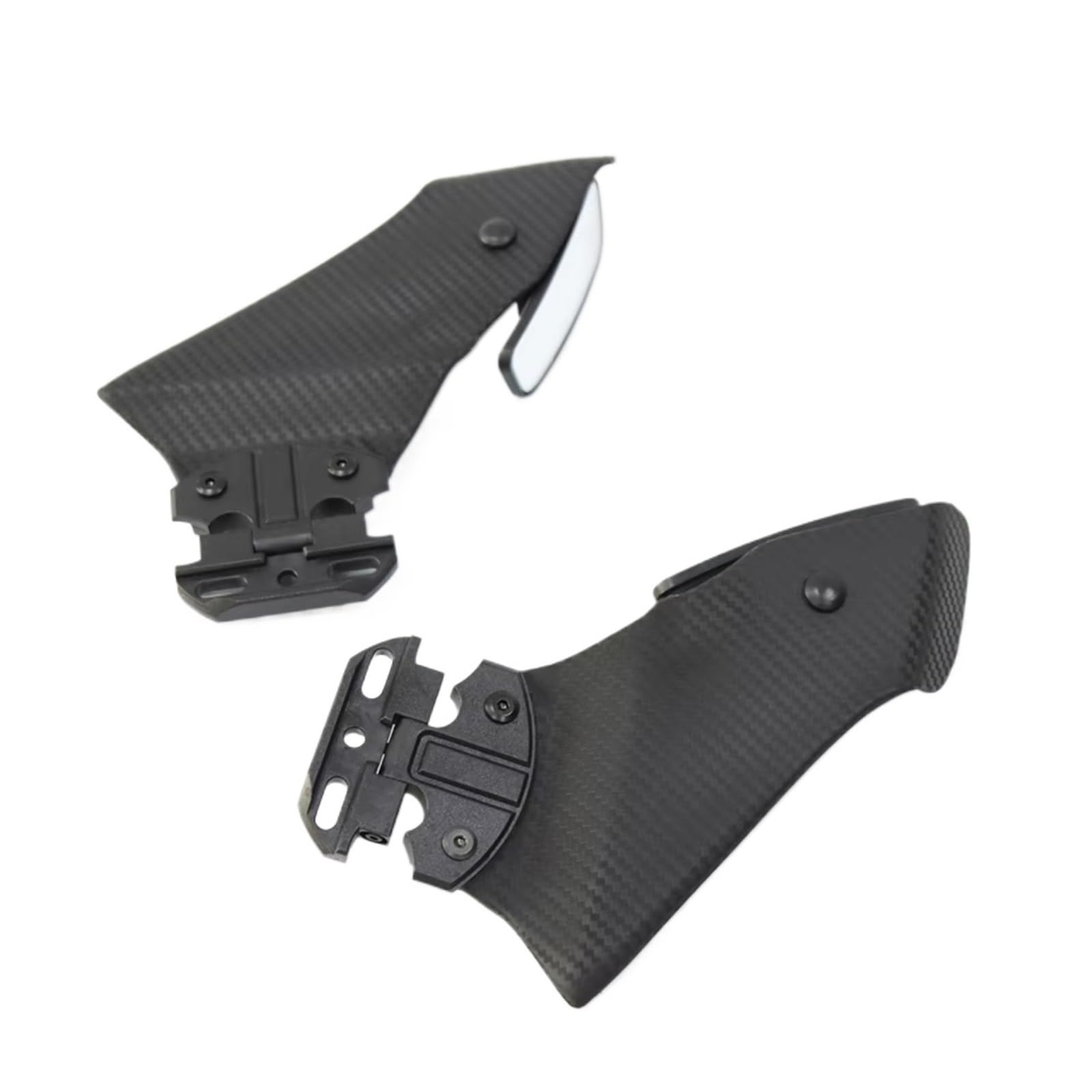 sanehou Motorrad Seitenspoiler Für Ninja400 2018-2024 Für Ninja500 2024 Motorrad Seite Für Flügel Verkleidung Spoiler Einstellbare Flanke Spoiler Verkleidung Mit Spiegel(Matte Mirror Base) von sanehou