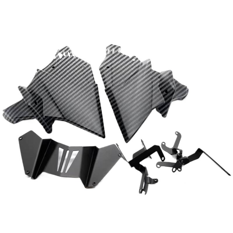 sanehou Motorrad Seitenspoiler Kompatibel Mit Yamaha Für FZ-09 Für MT09 SP 2021 2022 2023 2024 Motorrad-Motor-Unterspoilerbauch Für Pan-Verkleidungs-Montagehalterung(Carbon Fiber Look) von sanehou