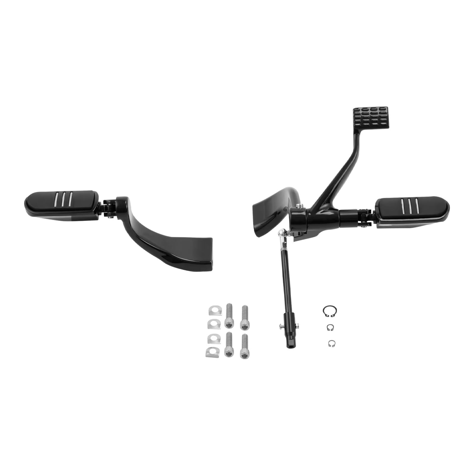 sanehou Motorradpedale Für Sportster Für XL883 1200 2014 2015 2016 2017 2018 2019 2020 2021 2022 2023 Motorrad Control Kit Fußrasten Motorrad Breite Fußstütze Halterung(Black) von sanehou