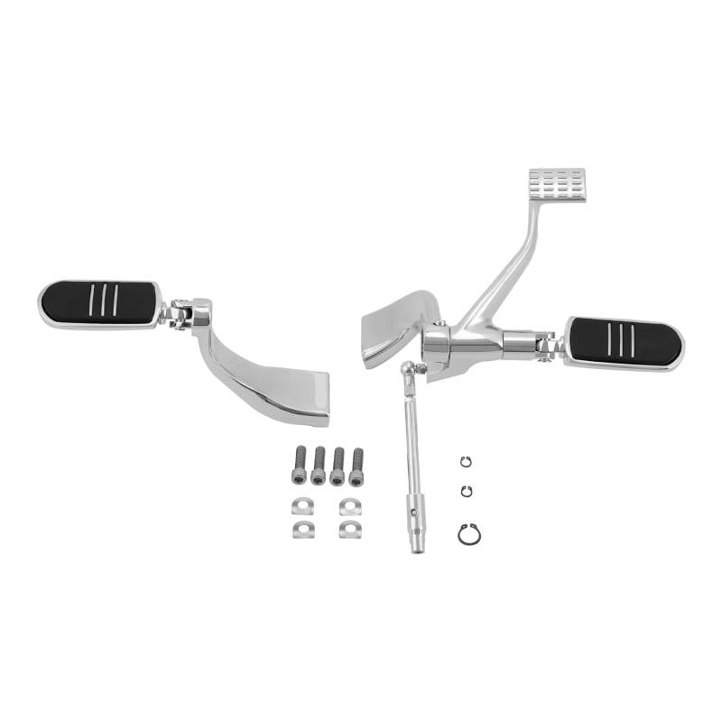 sanehou Motorradpedale Für Sportster Für XL883 1200 2014 2015 2016 2017 2018 2019 2020 2021 2022 2023 Motorrad Control Kit Fußrasten Motorrad Breite Fußstütze Halterung(Silver) von sanehou