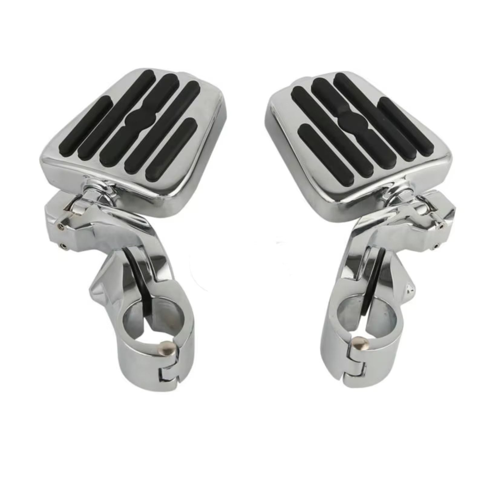 sanehou Motorradpedale Für Touring Für Electra Für Glide Für Softail 1,25" Motorrad Fußstützen Pedal Zubehör Einstellbare Universal Motorrad Fußstütze(Silver) von sanehou