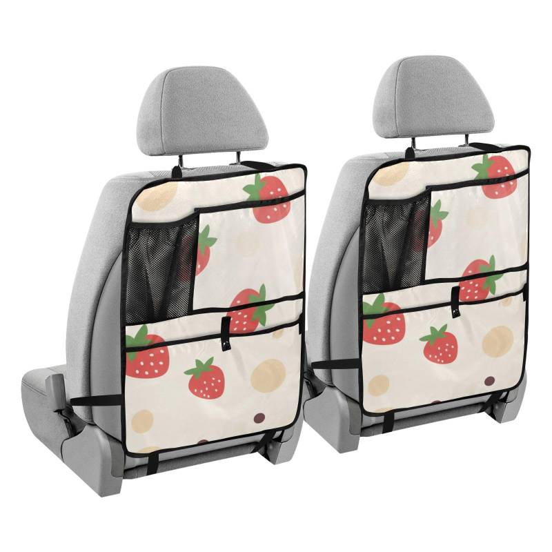 Auto-Rücksitzschoner mit Tablet, hält Auto-Organizer, Rücksitz für Kinder, Auto, Kick-Matred Erdbeeren, schön, einfach, niedlich von sanluoli