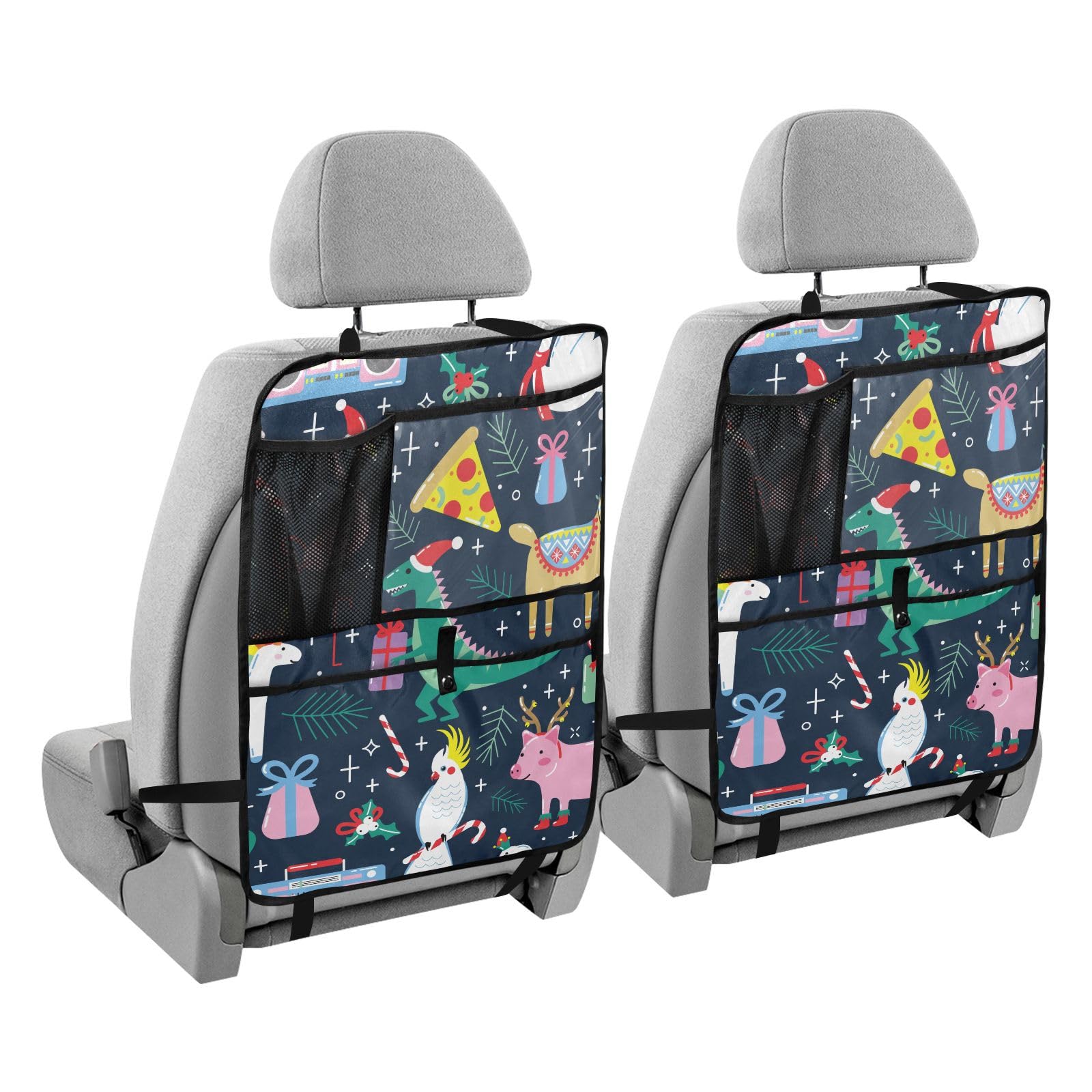 Autositzschutz mit Tablet hält die Rückseite des Sitzes Organizer für Kinder Kickmats Kawaii Einhörner Flamingo Hoffnung Pizza Alpaka Tiere von sanluoli