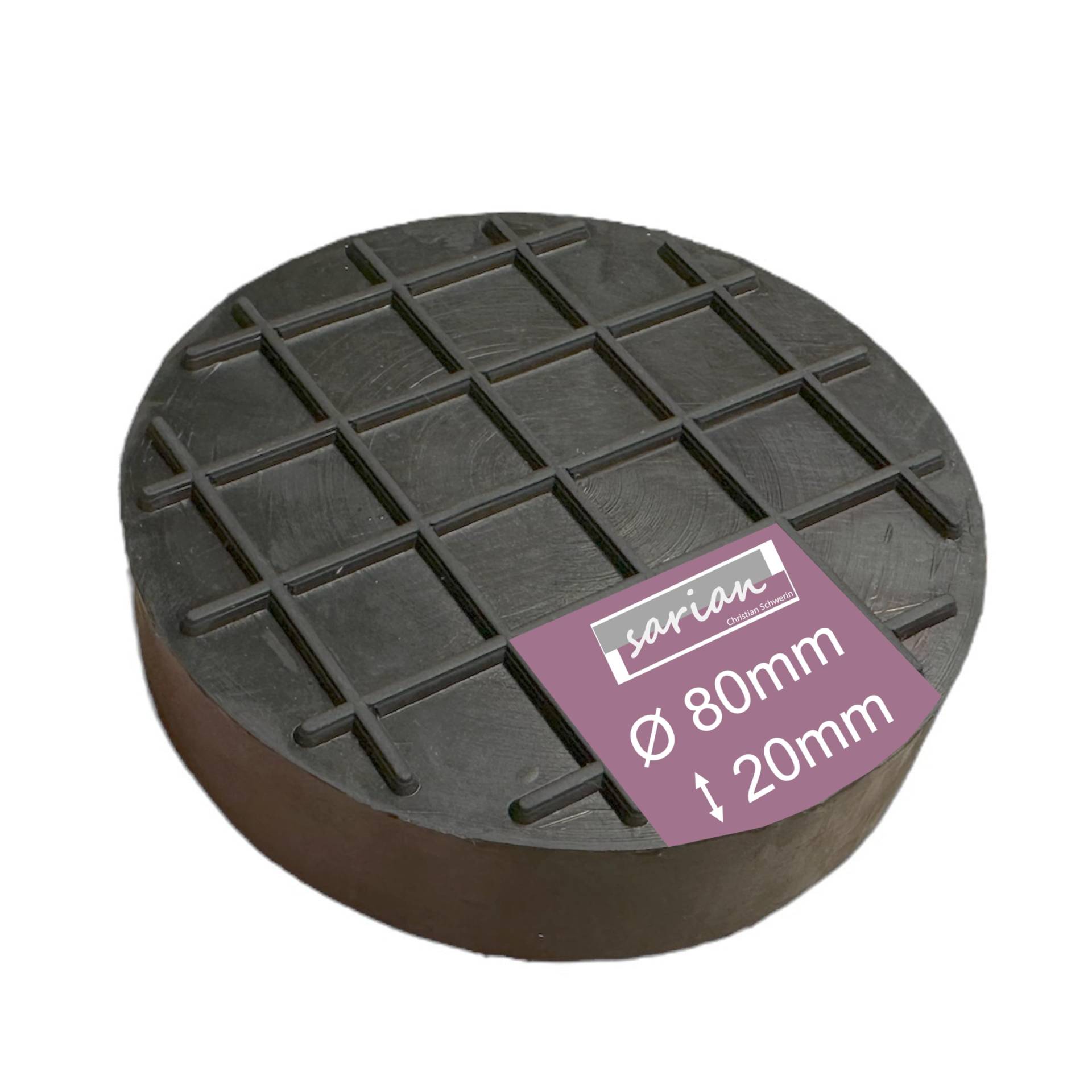 sarian® Gummiauflagen Verschiedene Größen für Wagenheber und Hebebühnen zum Reifenwechseln Rangierwagenheber Gummiklotz Gummiunterlage car Jack (80x20 Waffel) von sarian