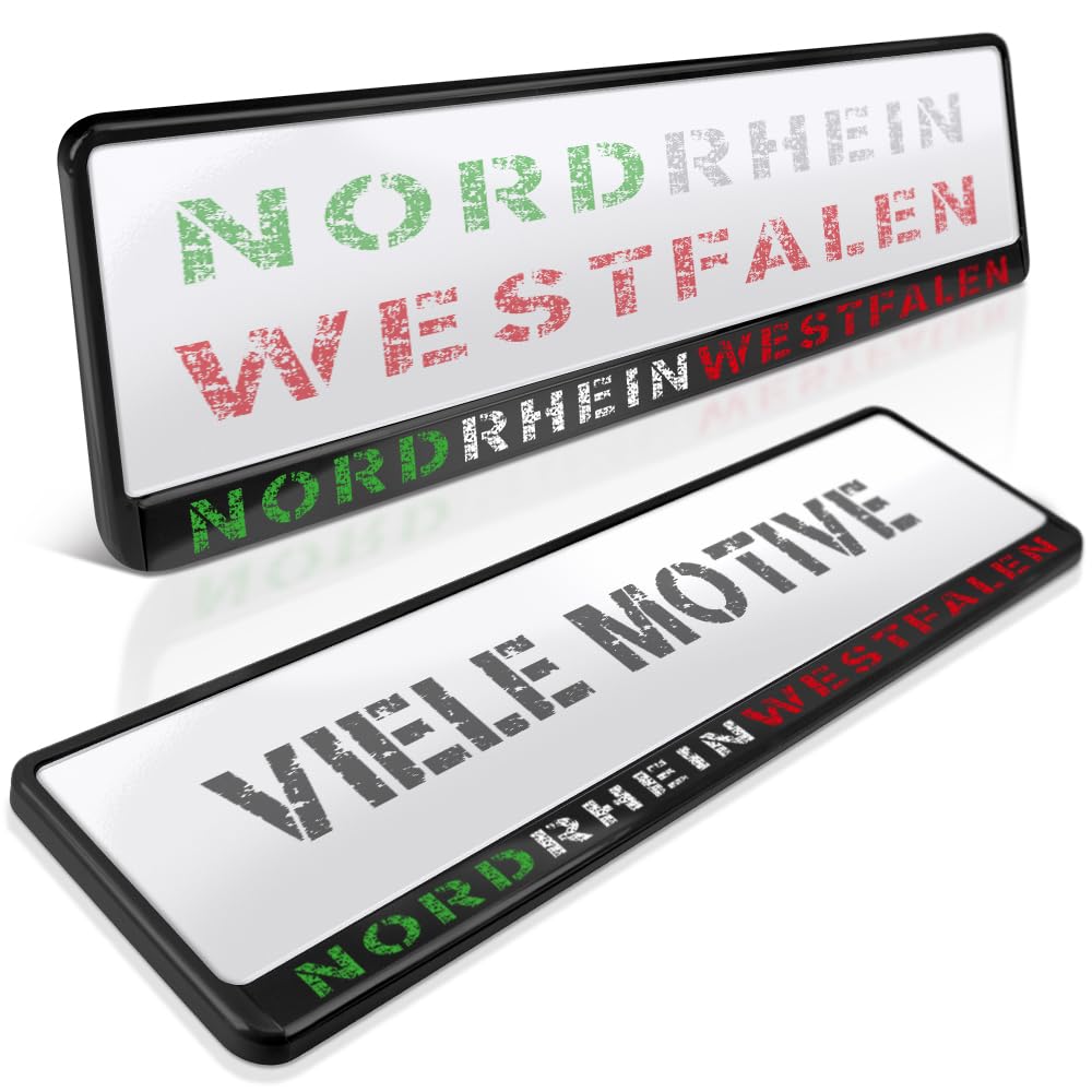 schildEVO 2 Kennzeichenhalter | Nordrhein-Westfalen 03 | NRW | Rheinland | Ruhrpott | Köln | Düsseldorf | Nummernschildhalter | Kennzeichenrahmen | Auto PKW Kfz | DHL-Versand von schildEVO