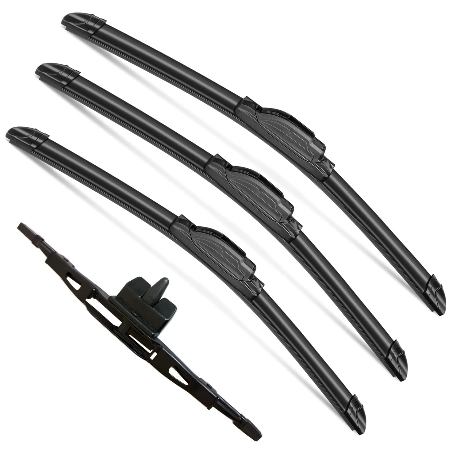 4 Scheibenwischer-Set für Toyota FJ Cruiser 2007–2014, Scheibenwischerblätter, Original-Ersatzteil, vorne und hinten, 40,6 cm/35,6 cm/35,6 cm, 10F (3 Stück) J-Haken von sctioansn