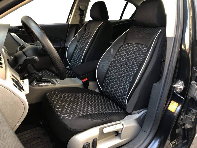 Sitzbezüge K-Maniac für Nissan Qashqai III | Universal schwarz-Weiss | Autositzbezüge Set Vordersitze | Autozubehör Innenraum | V1506936 | Kfz Tuning | Sitzbezug | Sitzschoner von seatcovers by k-maniac