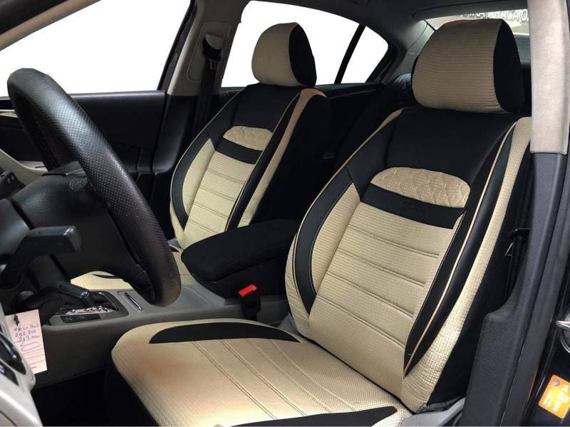 Sitzbezüge k-maniac kompatibel mit VW Golf IV Universal schwarz-beige Autositzbezüge Set Vordersitze Autozubehör Innenraum Auto Zubehör V2513368 Sitzschoner von seatcovers by k-maniac