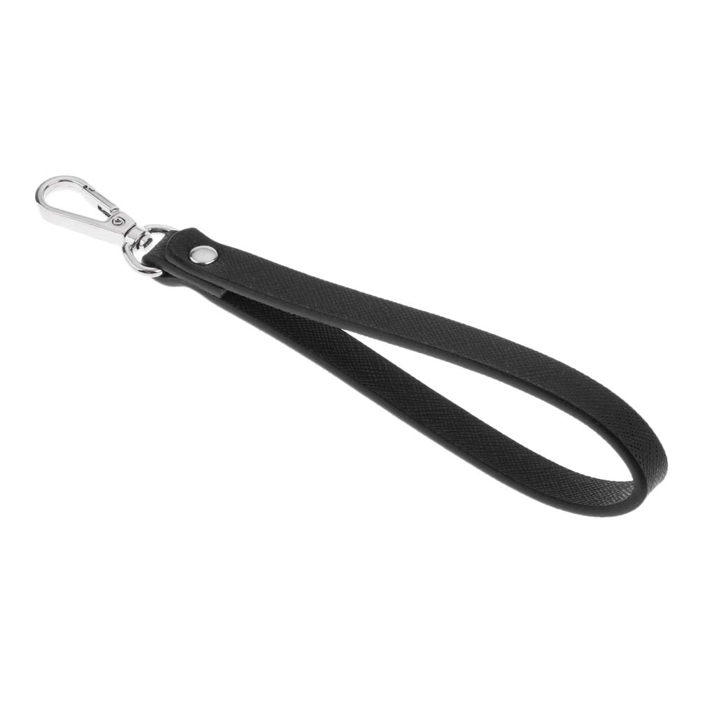 sharprepublic PU Leder Riemen Straps Band Handgelenk Handschlaufe Trageschlaufe Handgriff für Tasche Handtasche Abendtasche, 19 cm - Schwarz von sharprepublic