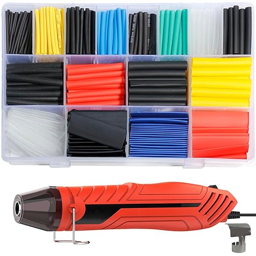 Shengbowi Schrumpfschlauch Kit Verschiedene Sleeving Industrial Tube Wrap Kabel Draht Kit für DIY Schläuche Mini Handheld Heißluftpistole von shengbowi