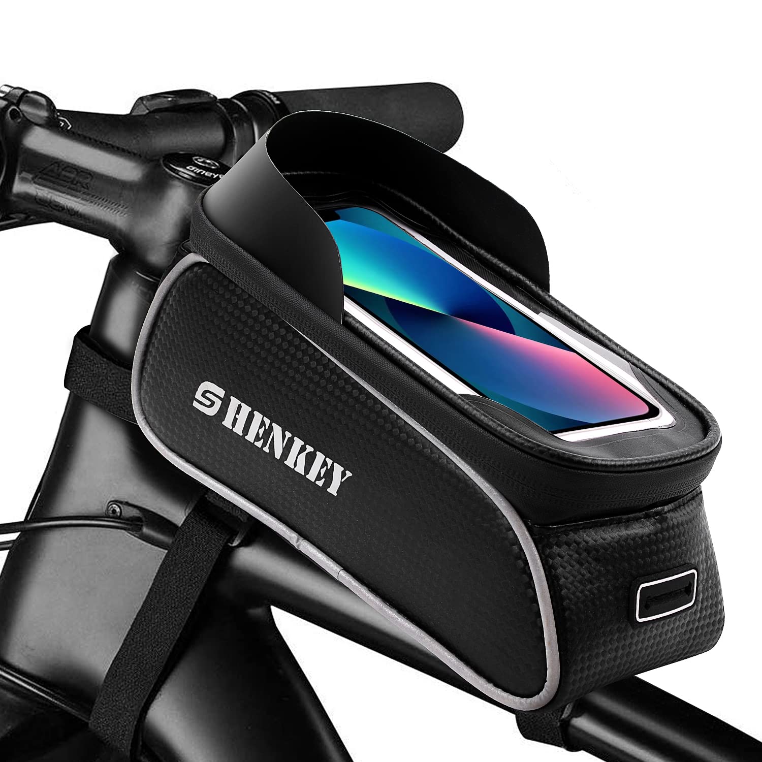 Fahrradrahmentasche, Halterung für Telefon, Fahrrad, wasserdicht, MTB, Rahmen, Fahrradtasche, Lenker, Touchscreen, für Smartphone unter 6,5 Zoll von shenkey