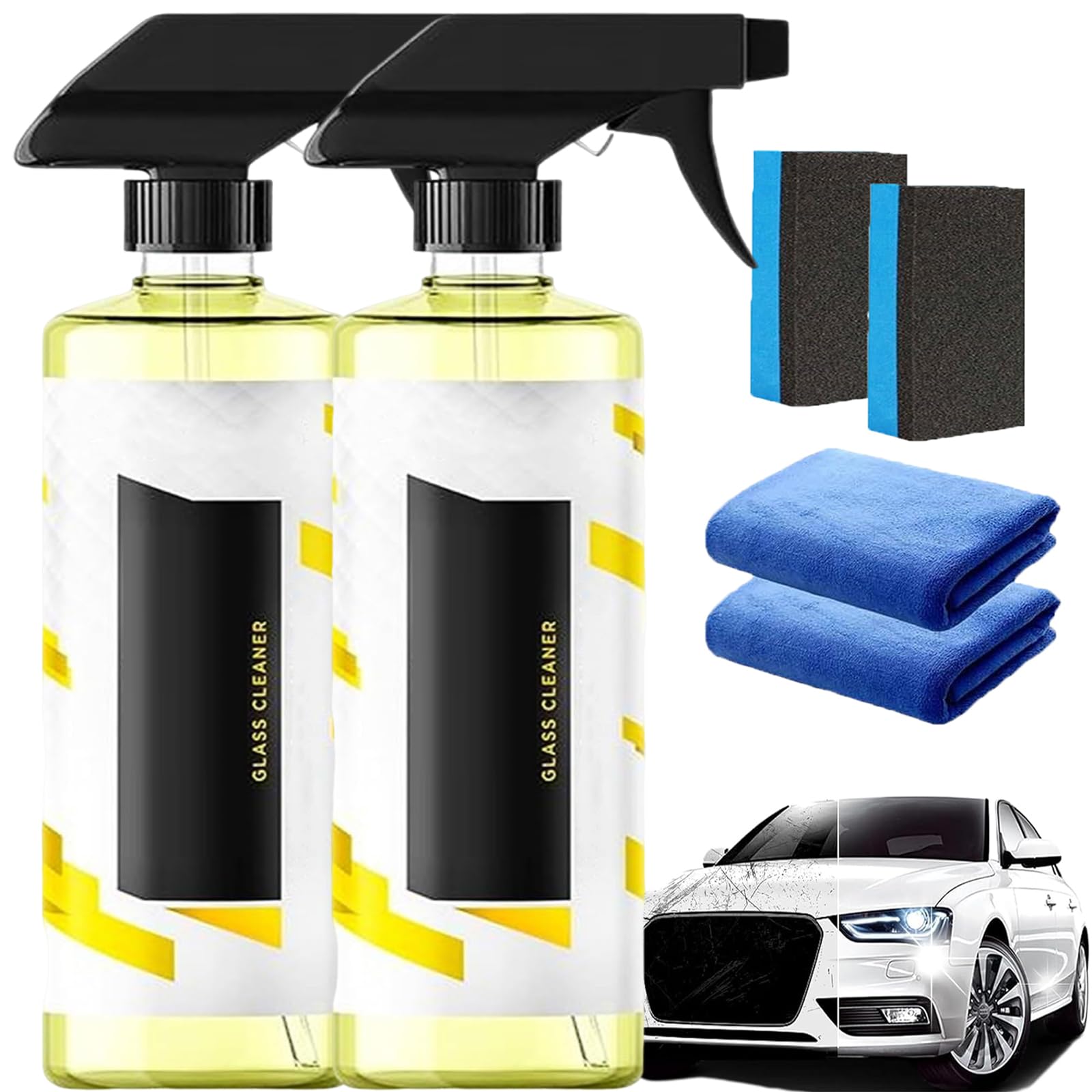 Shine Glass Cleaner, Shine Sparkle Glass Cleaner, Car Care Shine Glass Cleaner (2 Flaschen) von shenyoukong