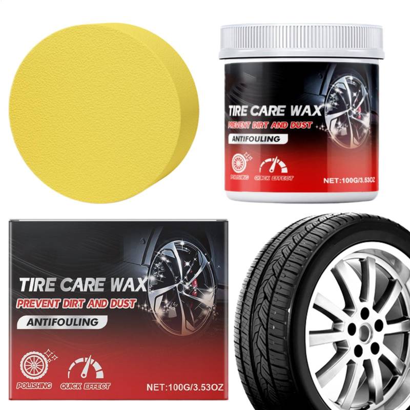 shjxi Car Rim Cleaner, Tire Rust Remover, Auto Tire Cleaning Tool, Car Rim Polish Paste, Portable Wheel Cleaner with Rim Coating Wax and Rims Polish Paste for Clean and Shiny Tires von shjxi