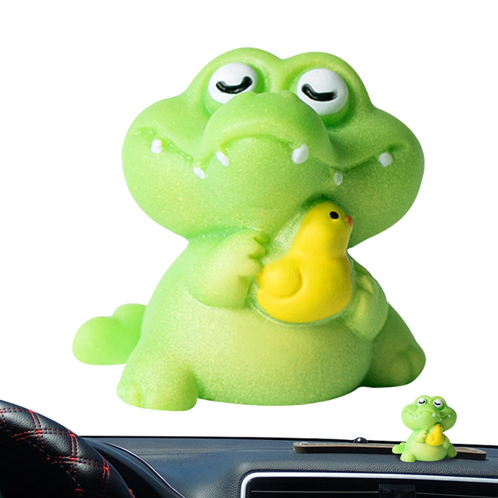 shpuuyy Krokodil-Ornamente, Auto-Mittelkonsolen-Ornamente | Niedliche Cartoon-Auto-Dashboard-Tiere-Figur-Dekoration | Cartoon-Auto-Innenzubehör, exquisites Krokodil-Armaturenbrett-Ornament von shpuuyy