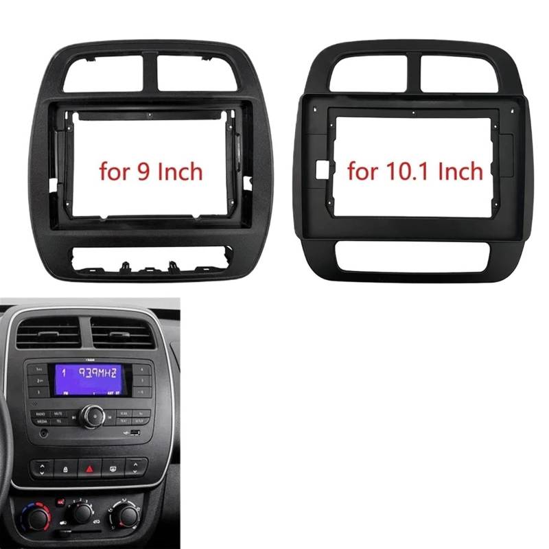 Auto-Audio-Rahmen 2 Din 9 oder 10,1 Zoll Autoradio-Blende/Passend for Renault Kwid 2019+ GPS-Rahmen Armaturenbrett ABS + PC-Kunststoff-Installationsverkleidungssatz Autoradio Radioblende Doppel(10.1 von shunvcw