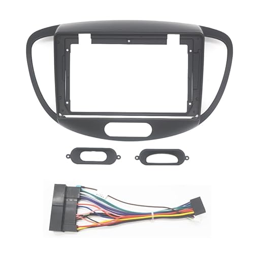 Auto-Audio-Rahmen 9 Zoll 2-Din-Autoradio-Blende/Passend for Hyundai I-10 2008-2013 Auto-Stereo-Audio-DVD-Player Armaturenbrett-Rahmen-Kit-Blende Autoradio Radioblende Doppel(Fascia and cable) von shunvcw