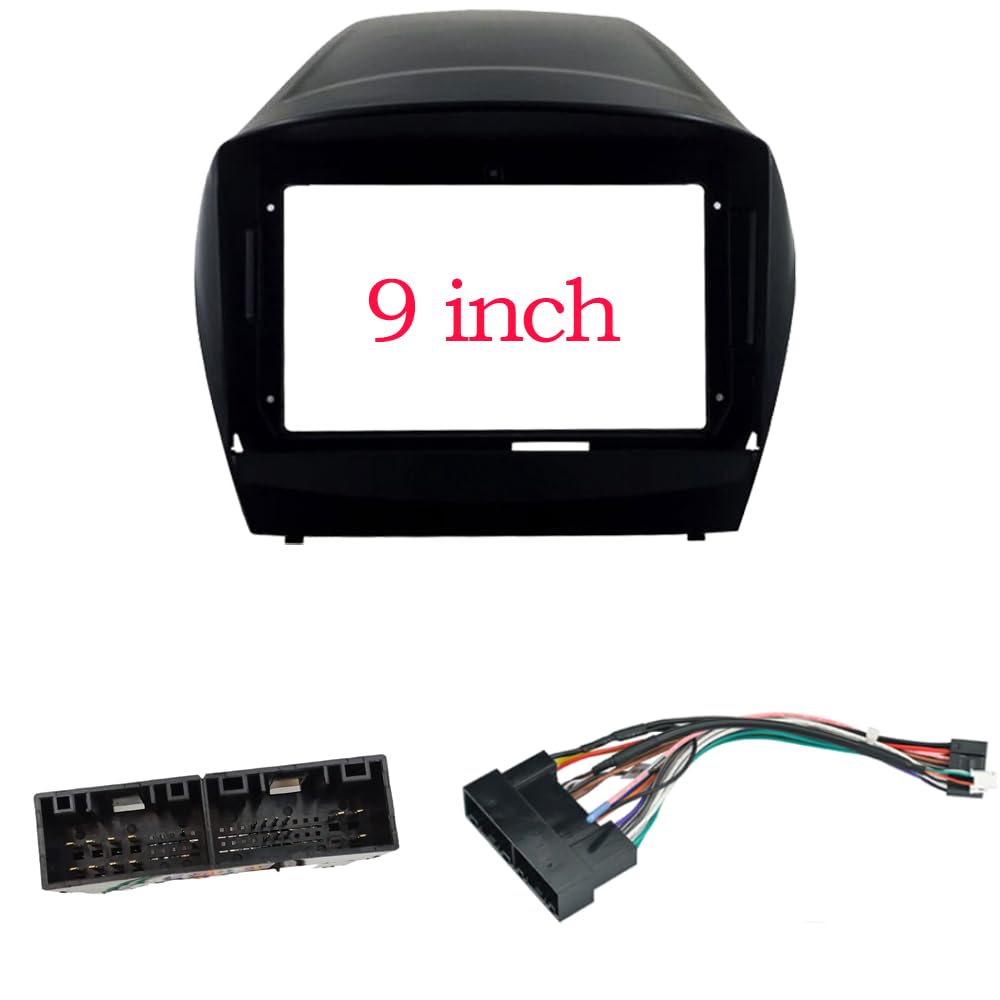 Auto-Audio-Rahmen 9 Zoll 2-Din-Autoradio-Rahmen/Passend for HYUNDAI TUCSON IX35 2010-15 DVD-MP5-Player-Einbaublende Surround Dash Trim Kit Audio Autoradio Radioblende Doppel(9 inch frame cord) von shunvcw