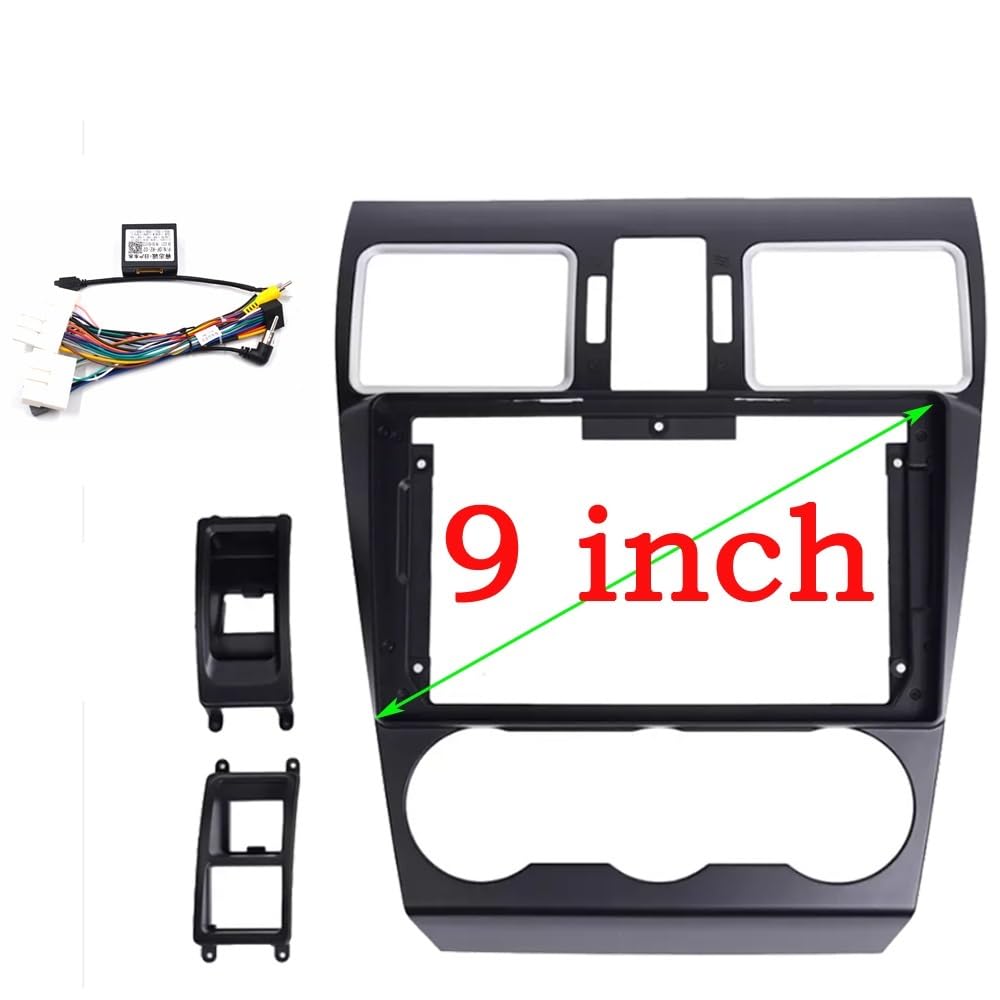 Auto-Audio-Rahmen 9-Zoll-Autoradio-Blende/Passend for Subaru Forester 2016 2017 2018 Video-Panel-Player Audio Dash 2-Din-Rahmen Armaturenbrett-Montagesatz Autoradio Radioblende Doppel(Frame an canbu von shunvcw