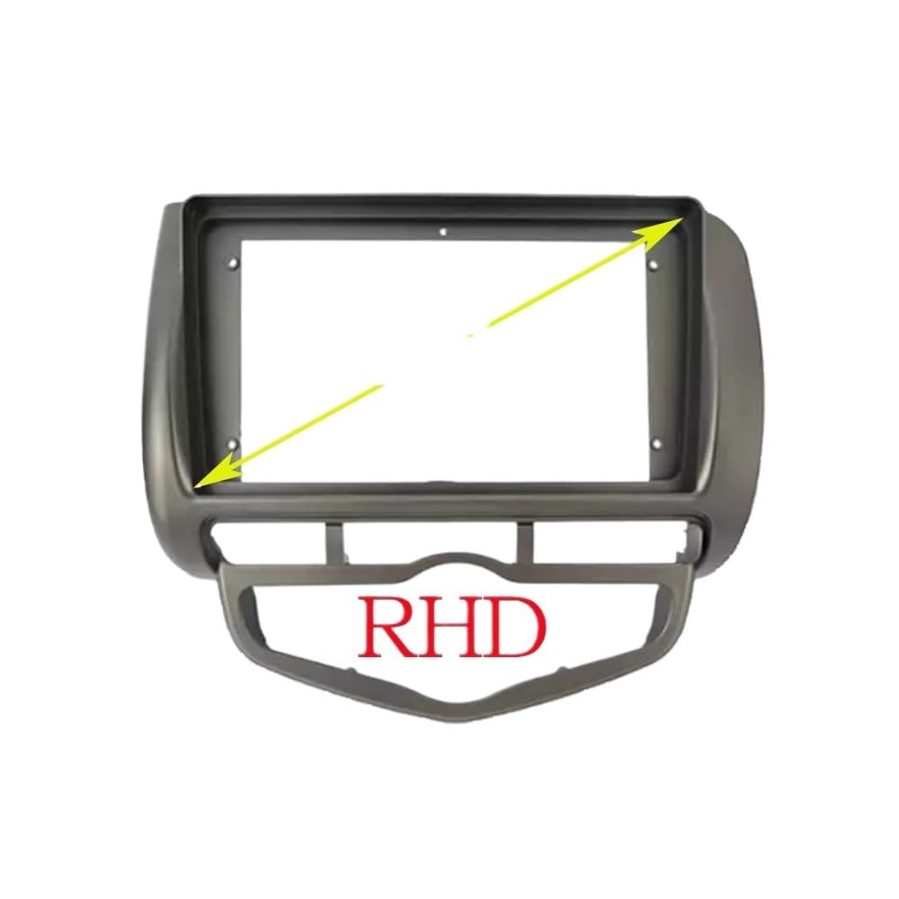 Auto-Audio-Rahmen Auto 9 Zoll Stereo Audio Fascia Audio DVD Panel Lünette Rahmen Trim Links/rechts Rad/Fit for Honda fit City Jazz 2002-2008 Autoradio Radioblende Doppel(Only-frame-RHD) von shunvcw